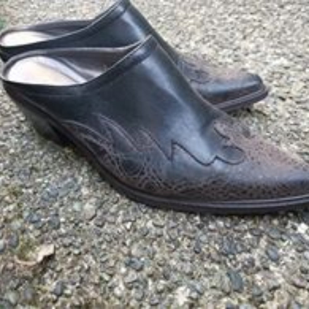 Roper Ladies Faux Leather Underlay Mule Size 8